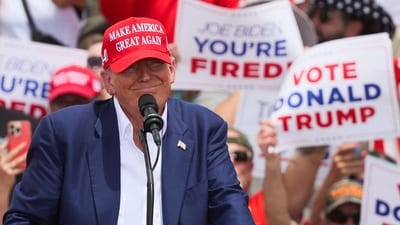 FILE PHOTO: Republican presidential candidate and former U.S. President Donald Trump reacts during a campaign event, in Las Vegas, Nevada, U.S. June 9, 2024. REUTERS/Brendan McDermid/File Photo (REUTERS)