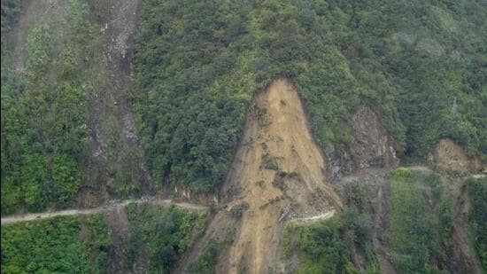 Debris from the landslides blocked and damaged NH-10, the lifeline between Sikkim and West Bengal’s Kalimpong. (File Photo)