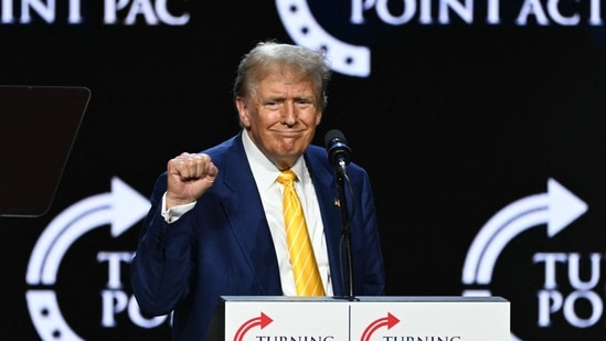 In the fundraising call, Trump made reference to comedian Kathy Griffin, who faced backlash in 2017 following a photo shoot in which she carried an exact replica of Trump's decapitated and bloodied head. (AFP)