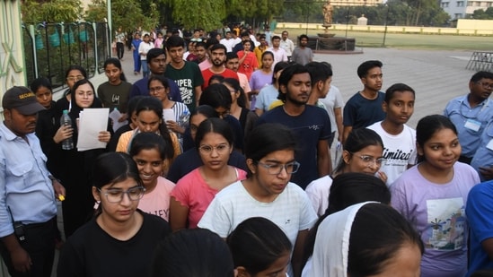 NEET 2024 result cancelled for candidates who were awarded grace marks (By HT Photographer Santosh Kumar)