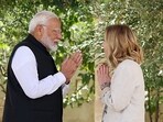 Prime Minister Narendra Modi received by Italian PM Giorgia Meloni at the G7 Outreach Summit in Apulia on Friday. 