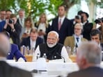 Prime Minister Narendra Modi speaks at the G7 Outreach session in Apulia in Italy.