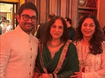 Aamir Khan and Juhi Chawla reunited at a party.