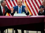 The "45" and "47" candles on the cake, according to Representative Mike Lee, were a tribute to mark Trump's first term presidency and his possibility to become the 47th president of the United States.
