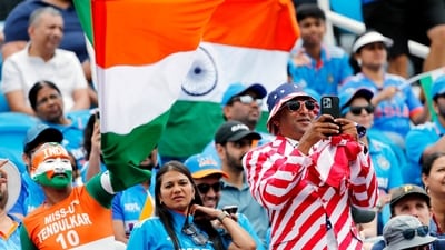 Fans during the Group A match between India and USA in the ICC T20 World Cup 2024, at Nassau County International Cricket Stadium in New York (Surjeet Yadav) Fans during the Group A match between India and USA in the ICC T20 World Cup 2024, at Nassau County International Cricket Stadium in New York (Surjeet Yadav)