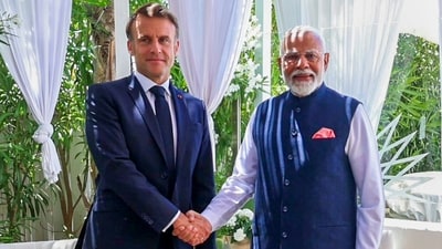 Apulia: Prime Minister Narendra Modi and French President Emmanuel Macron during a bilateral meeting on the sidelines of the G7 Summit in Italy on June 14 (PTI/@MEAIndia*) Apulia: Prime Minister Narendra Modi and French President Emmanuel Macron during a bilateral meeting on the sidelines of the G7 Summit in Italy on June 14 (PTI/@MEAIndia*)