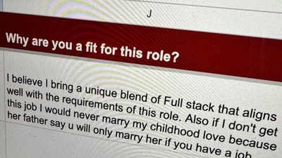 Arva Health CEO shares a job-seeker's hilarious response on the application form (X/@dipalie_) Arva Health CEO shares a job-seeker's hilarious response on the application form (X/@dipalie_)