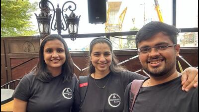 BioMark IQ founders (from L) Snahlata, Manasi and Atharva. (HT)