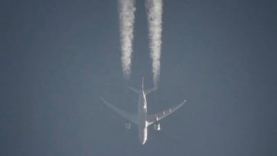 A Boeing 787-8 flies over Dombivli in Thane district, in an image captured by Roshan Rajeev. A Boeing 787-8 flies over Dombivli in Thane district, in an image captured by Roshan Rajeev.