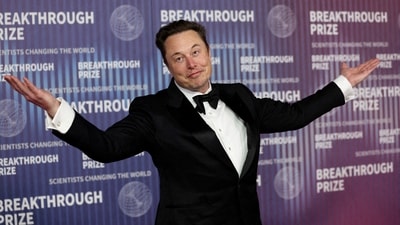 Elon Musk attends the Breakthrough Prize awards in Los Angeles, California, US. (Reuters)
