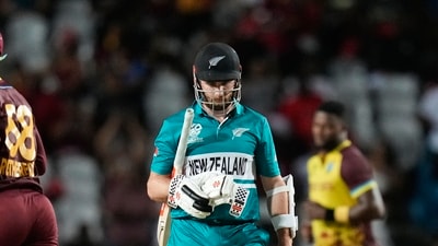 The 33-year-old Kane Williamson is quietly fading into an unremarkable last leg of a white-ball career where he features more on the IPL benches before stuttering in the World Cup just after it. (PTI) The 33-year-old Kane Williamson is quietly fading into an unremarkable last leg of a white-ball career where he features more on the IPL benches before stuttering in the World Cup just after it. (PTI)