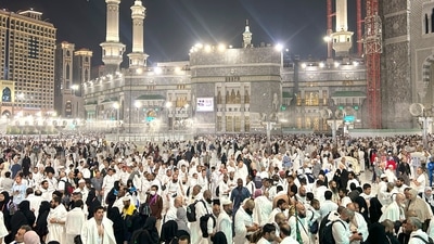 Pilgrims leave after offering prayers outside at the Grand Mosque during the annual Hajj pilgrimage in Mecca. (AP) Pilgrims leave after offering prayers outside at the Grand Mosque during the annual Hajj pilgrimage in Mecca. (AP)