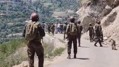 Security forces carrying out searches in Doda, Jammu and Kashmir. (HT File) Security forces carrying out searches in Doda, Jammu and Kashmir. (HT File)