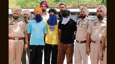 The accused in the custody of Khanna police in Ludhiana on Friday. (HT Photo) The accused in the custody of Khanna police in Ludhiana on Friday. (HT Photo)
