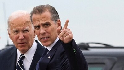 U.S. President Joe Biden stands with his son Hunter Biden, who earlier in the day was found guilty on all three counts in his criminal gun charges trial, after President Biden arrived at the Delaware Air National Guard Base in New Castle, Delaware, U.S., June 11, 2024. REUTERS/Anna Rose Layden (REUTERS)