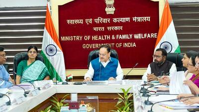 Union health minster JP Nadda chairs first meeting after assume charge (Twitter/@JPNadda) Union health minster JP Nadda chairs first meeting after assume charge (Twitter/@JPNadda)
