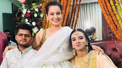 Kangana Ranaut wished her cousin Varun on his wedding with a funny caption. Kangana Ranaut wished her cousin Varun on his wedding with a funny caption.