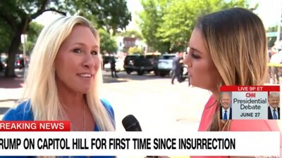 Trump humorously advises Greene on relations with Speaker Johnson amid GOP unity efforts. (CNN) Trump humorously advises Greene on relations with Speaker Johnson amid GOP unity efforts. (CNN)