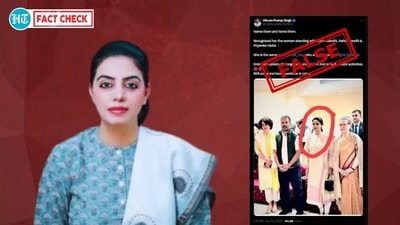 An image has been circulating on social media showing a woman with Sonia Gandhi, Rahul Gandhi, and Priyanka Vadra Gandhi. An image has been circulating on social media showing a woman with Sonia Gandhi, Rahul Gandhi, and Priyanka Vadra Gandhi.