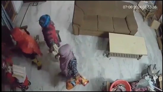 A screengrab from CCTV footage showing the gang of armed woman entering a house on June 7