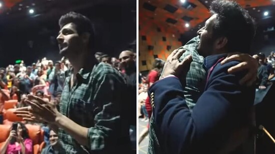 Kartik Aaryan and Kabir Khan visited a packed screening of the film.