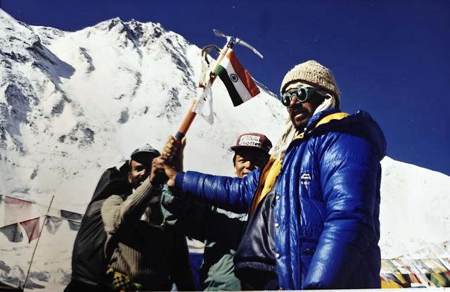 Surendra Chavan leaves Advance Base Camp for his summit attempt. (Courtesy Surendra Chavan)
