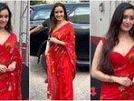 Shraddha Kapoor stunned in a striking red saree at a Stree 2 promotional event, showcasing her mastery of ethnic fashion.