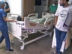 Two injured jawans were brought to Ramakrishna Hospital in Raipur on Saturday. (ANI) Two injured jawans were brought to Ramakrishna Hospital in Raipur on Saturday. (ANI)