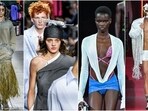 Milan Fashion Week: Models present menswear and womenswear collection by Moschino and Dsquared2. The watermelon representing Palestinian flag also made an appearance during Moschino's show. 