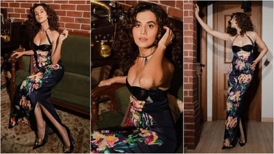 Taapsee Pannu's latest look is all about glamour, florals, and chic cutouts. The stylish diva is raising the temperature with her recent post featuring a stunning black bodycon dress. Known for her daring and experimental fashion sense, Taapsee always creates a buzz in the fashion world with her photos. Just a few days ago, she sizzled in a yellow saree, and now, in a black attire, she proves her fashion savvy once again. Let's decode her stunning look and take some style notes. (Instagram/@taapsee) Taapsee Pannu's latest look is all about glamour, florals, and chic cutouts. The stylish diva is raising the temperature with her recent post featuring a stunning black bodycon dress. Known for her daring and experimental fashion sense, Taapsee always creates a buzz in the fashion world with her photos. Just a few days ago, she sizzled in a yellow saree, and now, in a black attire, she proves her fashion savvy once again. Let's decode her stunning look and take some style notes. (Instagram/@taapsee)