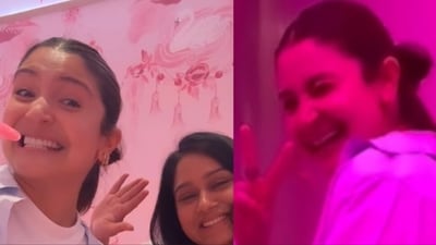 Anushka Sharma with her friend in New York. Anushka Sharma with her friend in New York.