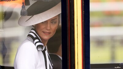 Britain's Catherine, Princess of Wales attends the Trooping the Colour parade to honour Britain's King Charles on his official birthday in London, Britain, June 15, 2024.&nbsp; (REUTERS)