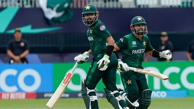 Pakistan's captain Babar Azam and Pakistan's Mohammad Rizwan run between the wickets during the ICC men's Twenty20 World Cup 2024 group A cricket match between Pakistan and Canada (AFP) Pakistan's captain Babar Azam and Pakistan's Mohammad Rizwan run between the wickets during the ICC men's Twenty20 World Cup 2024 group A cricket match between Pakistan and Canada (AFP)