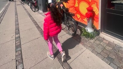 While on vacation, she took strolls with her daughter Misha on streets with beautiful paintings on the walls. While on vacation, she took strolls with her daughter Misha on streets with beautiful paintings on the walls.