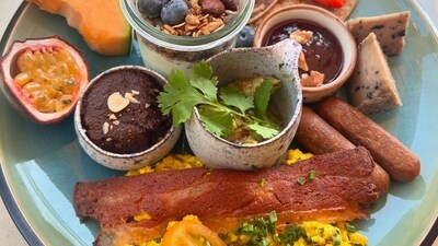 She indulged in delicious-looking meals that looked like the perfect mix of savoury and sweet, if this breakfast plate is anything to go by. She indulged in delicious-looking meals that looked like the perfect mix of savoury and sweet, if this breakfast plate is anything to go by.
