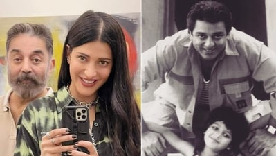 Shruti Haasan's with father Kamal Haasan. Shruti Haasan's with father Kamal Haasan.