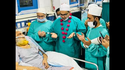 The ceremony taking place in the ICU of Era’s Lucknow Medical College and Hospital (Sourced)