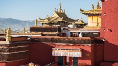 Tashi Lunpho monastery in Shigatse in Tibet. Tashi Lunpho monastery in Shigatse in Tibet.