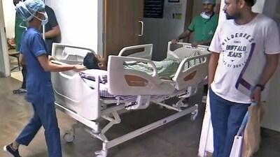 Two injured jawans were brought to Ramakrishna Hospital in Raipur on Saturday. (ANI) Two injured jawans were brought to Ramakrishna Hospital in Raipur on Saturday. (ANI)