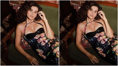Assisted by celebrity fashion stylist Namita Alexander, Taapsee kept her accessories to a minimum to let her outfit shine. She styled her look with oversized black stud earrings, a statement ring adorning her finger, and a pair of black Jimmy Choo pump heels. (Instagram/@taapsee) Assisted by celebrity fashion stylist Namita Alexander, Taapsee kept her accessories to a minimum to let her outfit shine. She styled her look with oversized black stud earrings, a statement ring adorning her finger, and a pair of black Jimmy Choo pump heels. (Instagram/@taapsee)