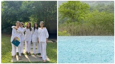 Shibani Dandekar took to Instagram to share a series of photos from her recent getaway. She wrote, "Had the most amazing time... a breathtaking property and wellness retreat like no other!" She was joined by Amrita Arora, Dolly Sidhwani, wife of film producer Ritesh Sidhwani, and other friends. Shibani Dandekar took to Instagram to share a series of photos from her recent getaway. She wrote, "Had the most amazing time... a breathtaking property and wellness retreat like no other!" She was joined by Amrita Arora, Dolly Sidhwani, wife of film producer Ritesh Sidhwani, and other friends.
