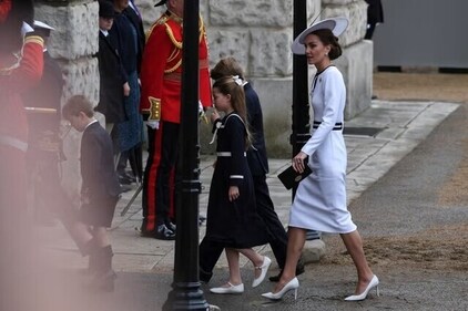 Kate Middleton arriving at Horse Guards Parade for the procession (REUTERS) Kate Middleton arriving at Horse Guards Parade for the procession (REUTERS)