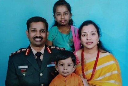 Mahavir Chakra winner Colonel Santosh Babu with his family. Mahavir Chakra winner Colonel Santosh Babu with his family.