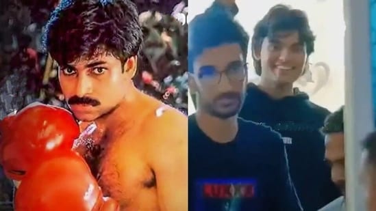 Akira Nandan did not seem to mind the crowd mobbing him as he caught a screening of his father, Pawan Kalyan's Thammudu.