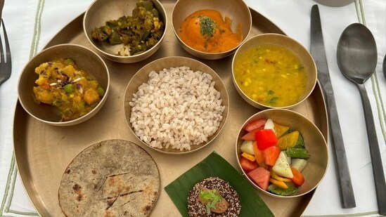 Shibani Dandekar gave a glimpse of the healthy thali she relished during the wellness retreat. She also wrote the 'exquisite' property was just two hours away from Mumbai.