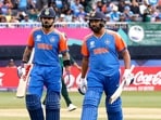 India's openers Rohit Sharma and Virat Kohli in action.