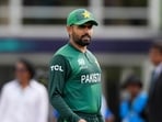 Pakistan's captain Babar Azam waits for the coin toss before the beginning of the ICC Men's T20 World Cup cricket match between Ireland and Pakistan Pakistan's captain Babar Azam waits for the coin toss before the beginning of the ICC Men's T20 World Cup cricket match between Ireland and Pakistan