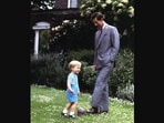 This throwback picture shows Prince William with King Charles. This throwback picture shows Prince William with King Charles.