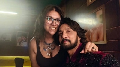 Sanvi Sudeep and dad Kiccha Sudeep Sanvi Sudeep and dad Kiccha Sudeep