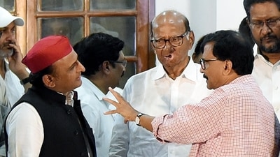 Nationalist Congress Party (Sharad Pawar) chief Sharad Pawar, Samajwadi Party (SP) Chief Akhilesh Yadav and Shiv Sena (UBT) leader Sanjay Raut. (ANI file photo) Nationalist Congress Party (Sharad Pawar) chief Sharad Pawar, Samajwadi Party (SP) Chief Akhilesh Yadav and Shiv Sena (UBT) leader Sanjay Raut. (ANI file photo)